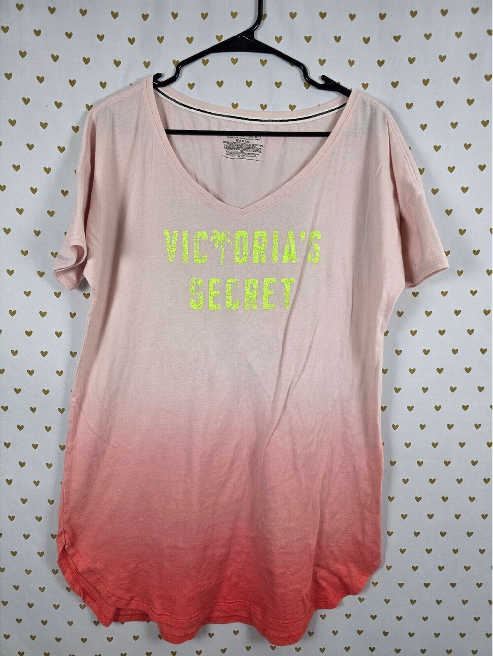 Victorias Secret Gradient Neon Logo Long sleep Dress Nightgown Medium PJ